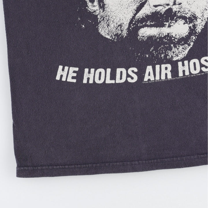 Anvil Chuck Norris Movie T-Shirt (Men's Size M) unclear navy blue type Vintage Second Hand