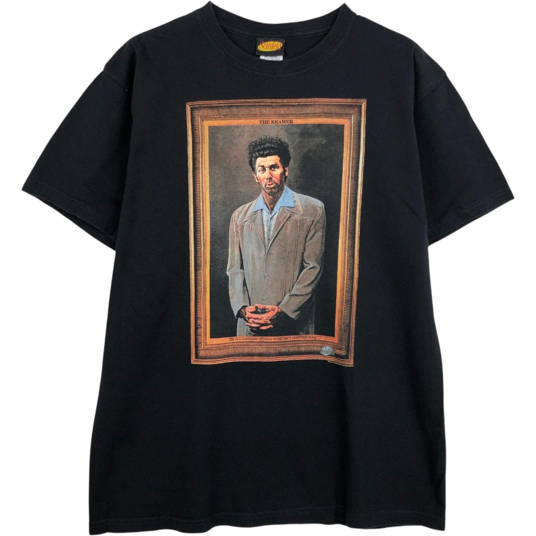 SEINFELD Movie T-shirt (Men's size L) cotton black type Vintage Second Hand