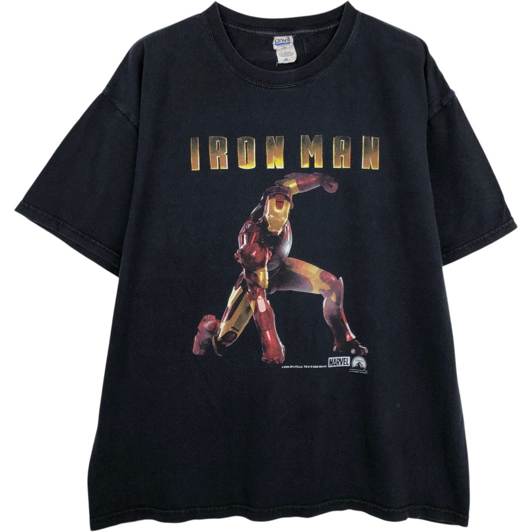 Anvil IRON MAN Movie T-Shirt (Men's XL equivalent) cotton black type Vintage Second Hand