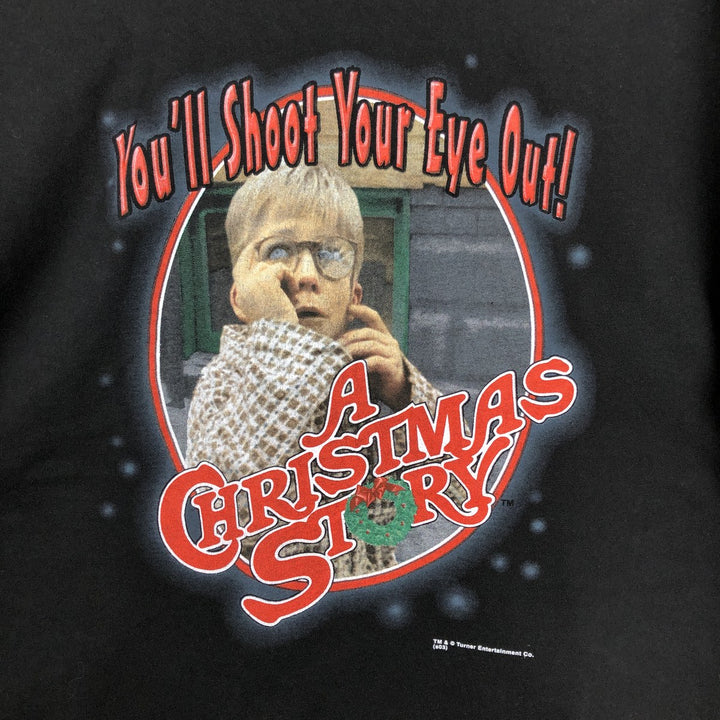 Hanes A CHRISTMAS STORY Movie T-Shirt (Men's XL equivalent) cotton black type Vintage Second Hand