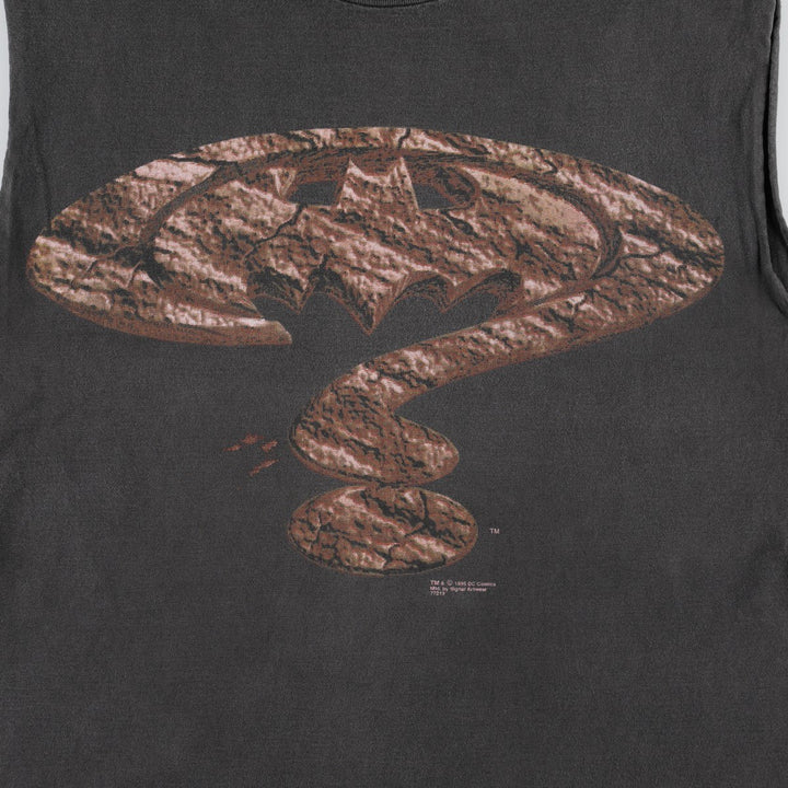 SIGNAL ARTWEAR BATMAN Movie T-Shirt, Made in USA, Men's Size L (Equivalent), Cut-off cotton black type Vintage Second Hand