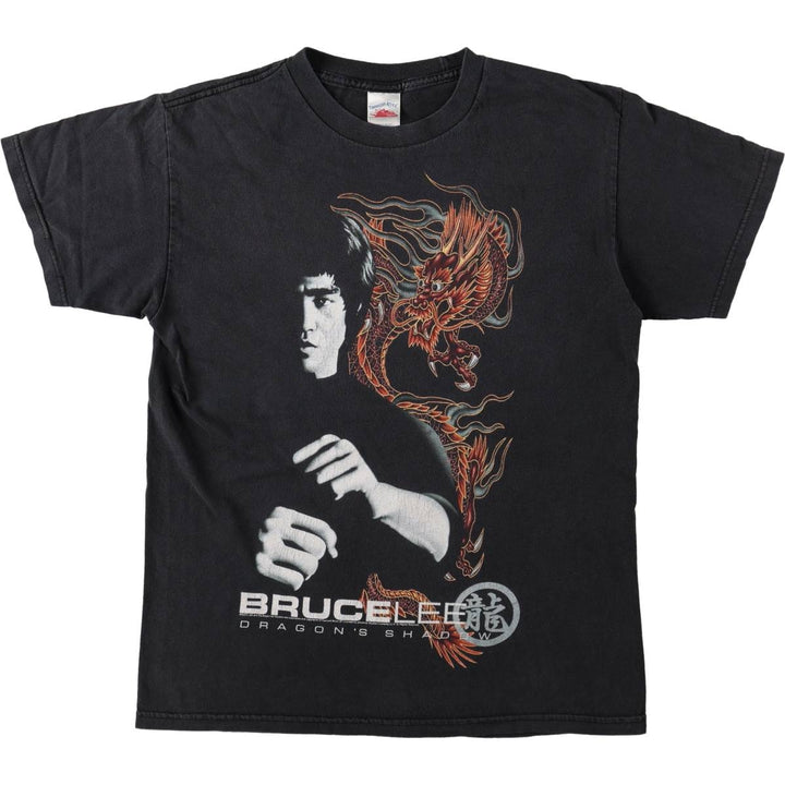 TENNESSEE RIVER BRUCE LEE (Bruce Lee) Dragon Pattern Movie T-Shirt, Men's Size M (approx.) cotton black type Vintage Second Hand