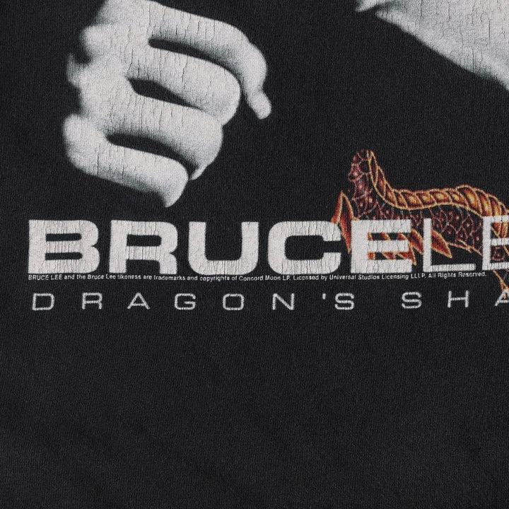 TENNESSEE RIVER BRUCE LEE (Bruce Lee) Dragon Pattern Movie T-Shirt, Men's Size M (approx.) cotton black type Vintage Second Hand
