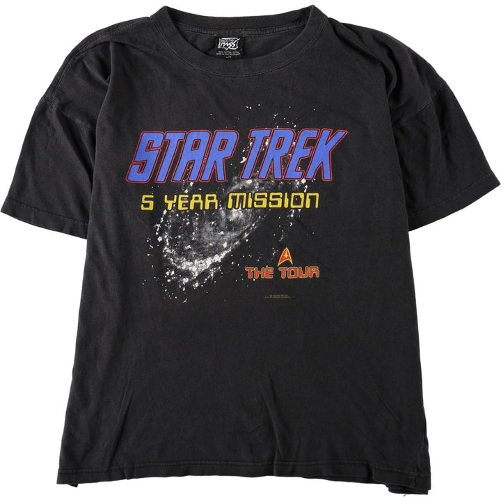 90'S PASS STAR TREK Movie T-Shirt, Made in Canada, Men's Size L (approx.), Vintage cotton black type Vintage Second Hand