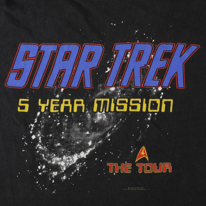 90'S PASS STAR TREK Movie T-Shirt, Made in Canada, Men's Size L (approx.), Vintage cotton black type Vintage Second Hand
