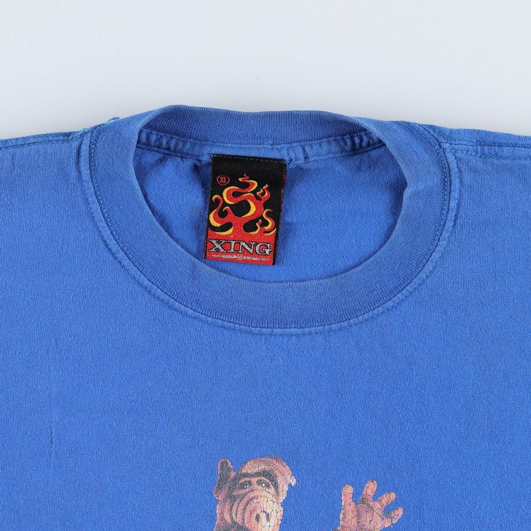 XING ALF Movie T-Shirt, Made in USA, Men's XL (approx.) cotton blue type Vintage Second Hand