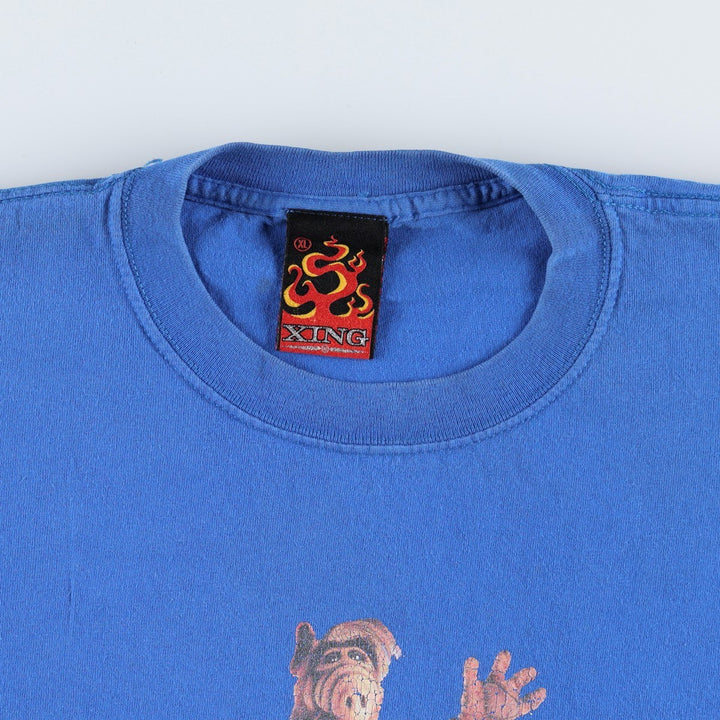 XING ALF Movie T-Shirt, Made in USA, Men's XL (approx.) cotton blue type Vintage Second Hand
