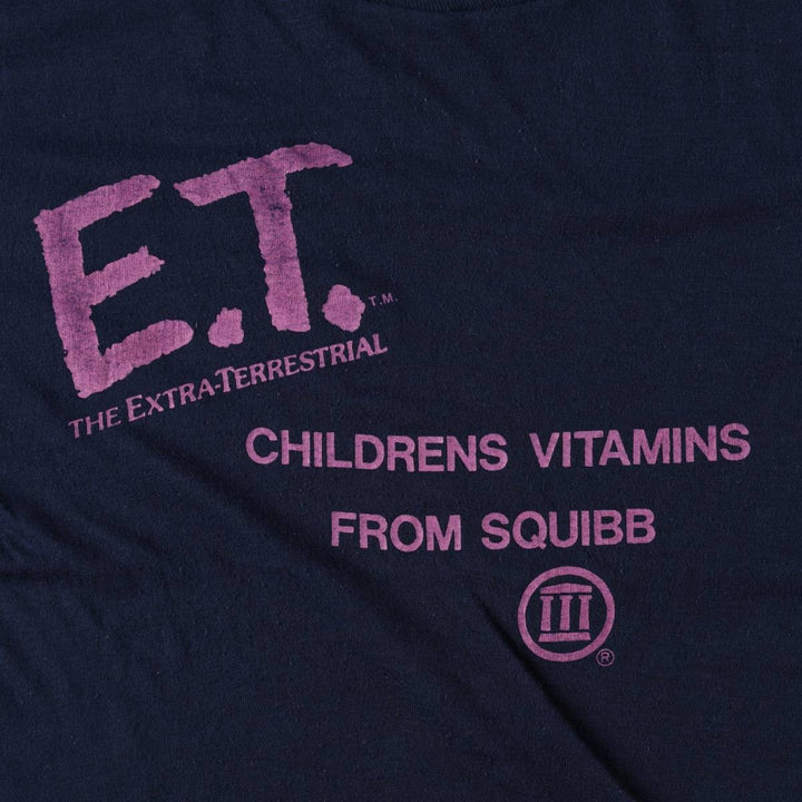 Screen Stars ET (Eaty) Movie T-Shirt, Made in USA, Men's Size L (approx.) cotton navy blue type Vintage Second Hand