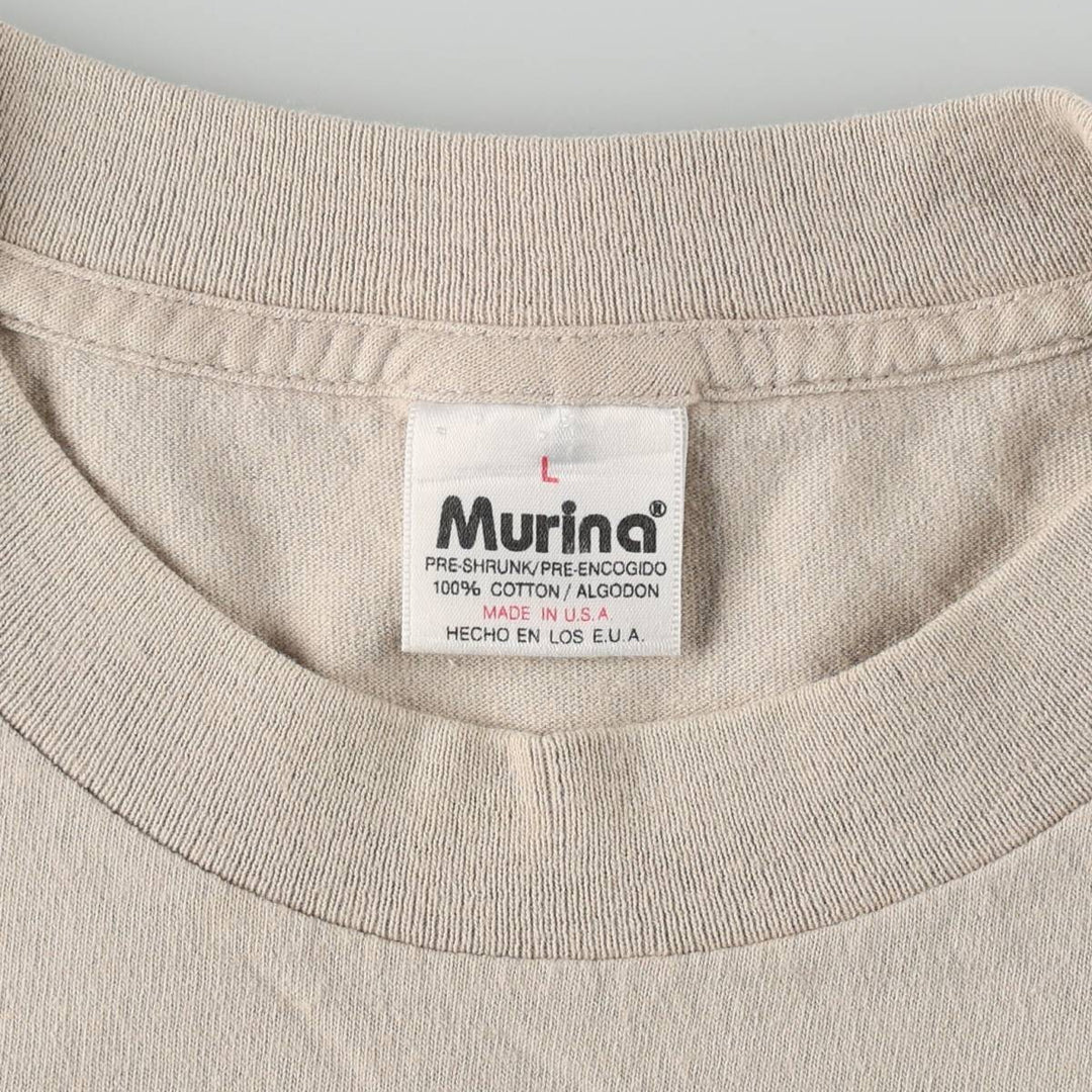 90'S MURINA The Three Stooges Movie T-Shirt, Made in USA, Men's Size L (approx.), Vintage cotton Beige type Vintage Second Hand