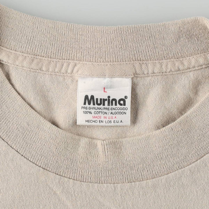 90'S MURINA The Three Stooges Movie T-Shirt, Made in USA, Men's Size L (approx.), Vintage cotton Beige type Vintage Second Hand