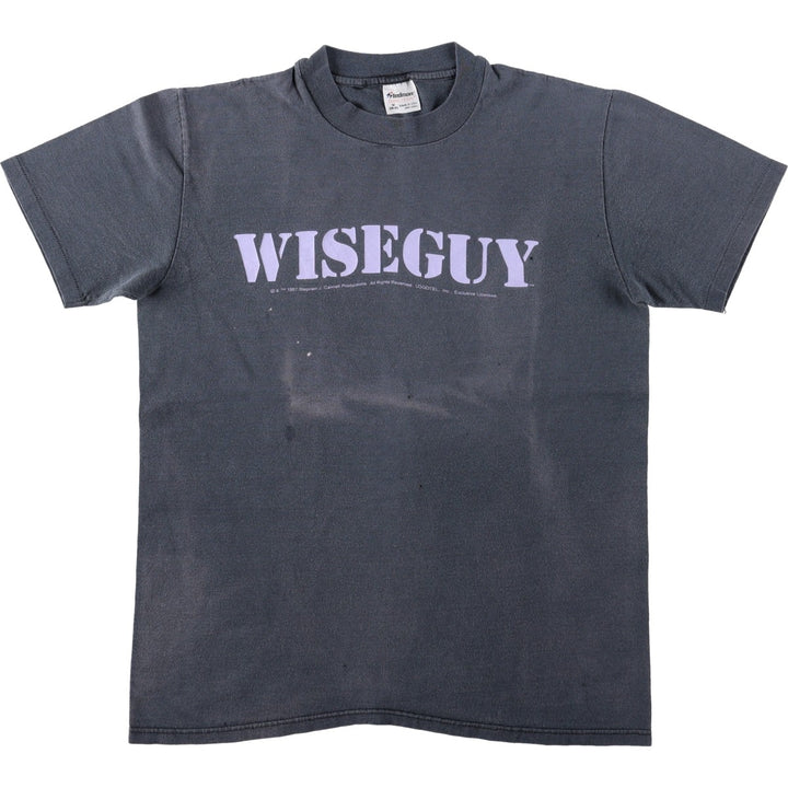 80'S Stedman Wiseguy Movie T-Shirt, Made in USA, Men's Size M (approx.), Vintage cotton Charcoal Vintage Second Hand