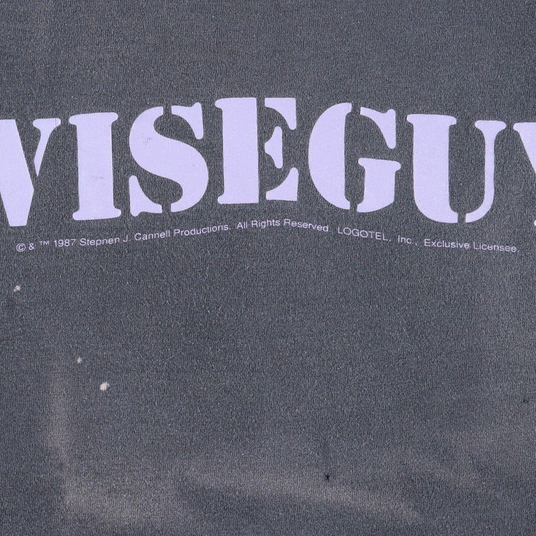 80'S Stedman Wiseguy Movie T-Shirt, Made in USA, Men's Size M (approx.), Vintage cotton Charcoal Vintage Second Hand