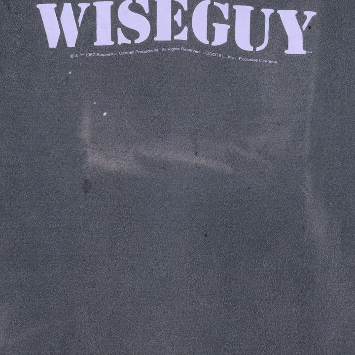 80'S Stedman Wiseguy Movie T-Shirt, Made in USA, Men's Size M (approx.), Vintage cotton Charcoal Vintage Second Hand