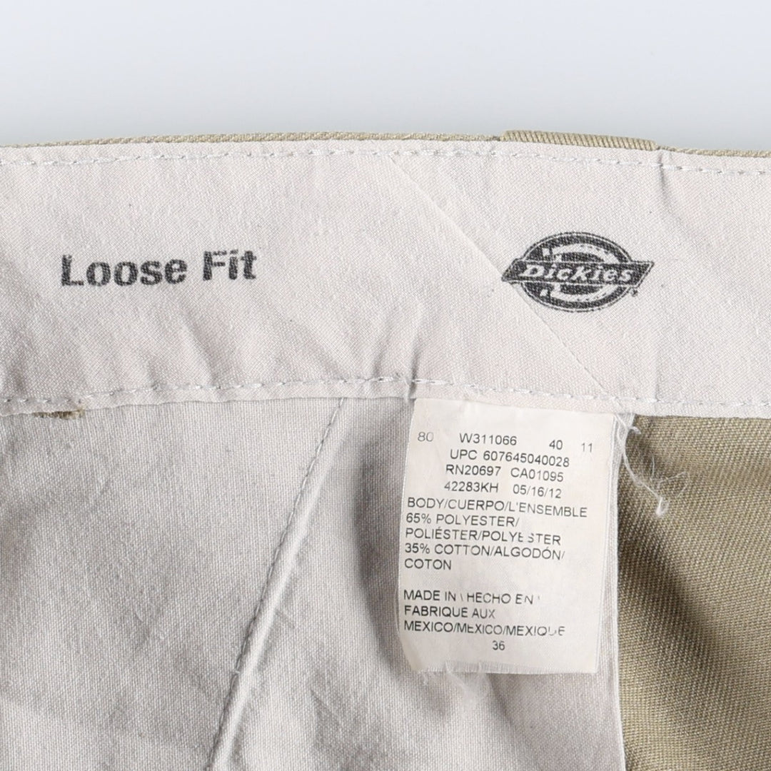 Dickies Loose Fit Work Shorts, Half Pants, Men's, W36 equivalent polyester Beige type Vintage Second Hand