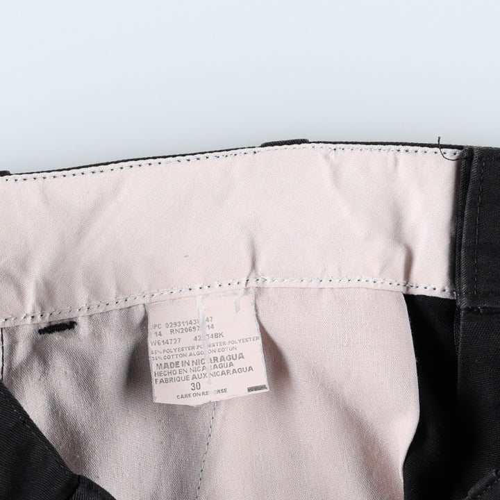Dickies work shorts, men's size W30 (approx.) polyester black type Vintage Second Hand