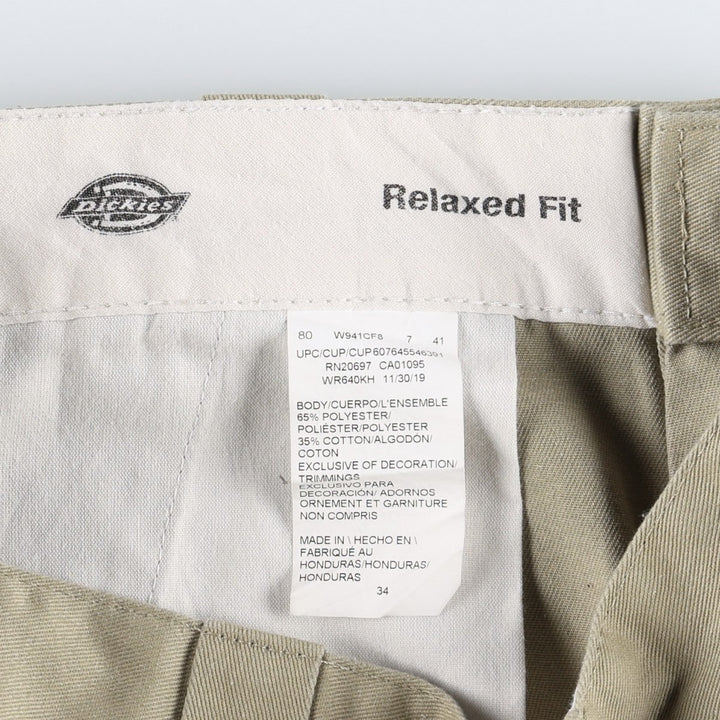 Dickies Relaxed Fit Work Shorts, Half Pants, Men's, W34 equivalent polyester Beige type Vintage Second Hand