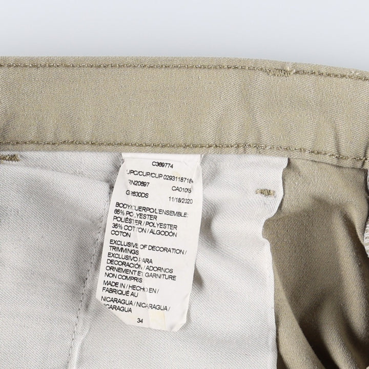 Dickies Work Shorts, Half Pants, Men's, W34 equivalent polyester Beige type Vintage Second Hand