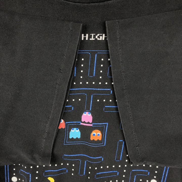 90'S PACMAN advertising T-shirt, Made in USA, Men's size L equivalent, Vintage cotton black type Vintage Second Hand