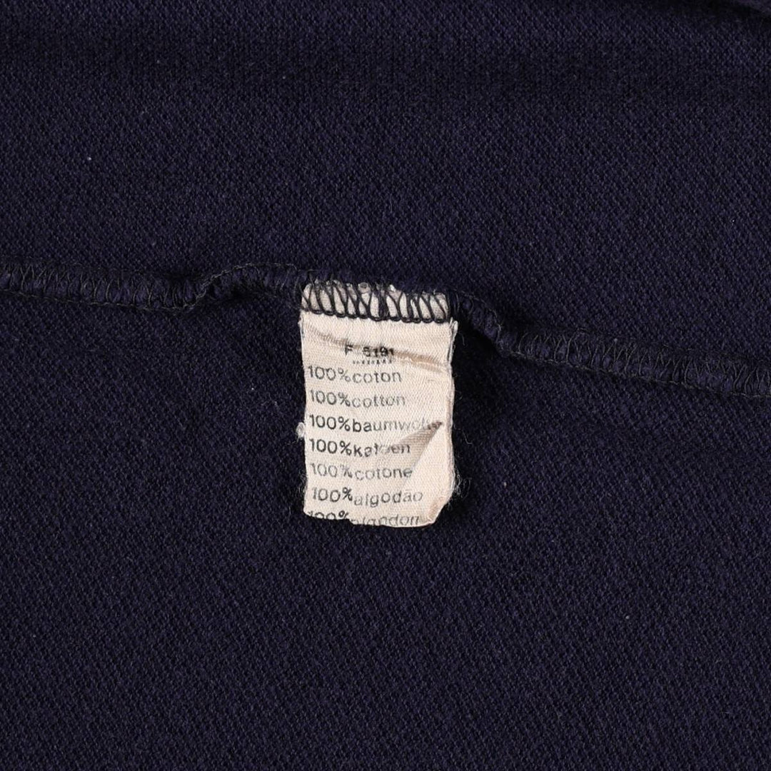 Lacoste LACOSTE Striped Short-Sleeve T-Shirt with One-Point Logo, Men's Size S (approx.) cotton navy blue type Vintage Second Hand