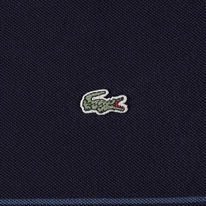 Lacoste LACOSTE Striped Short-Sleeve T-Shirt with One-Point Logo, Men's Size S (approx.) cotton navy blue type Vintage Second Hand