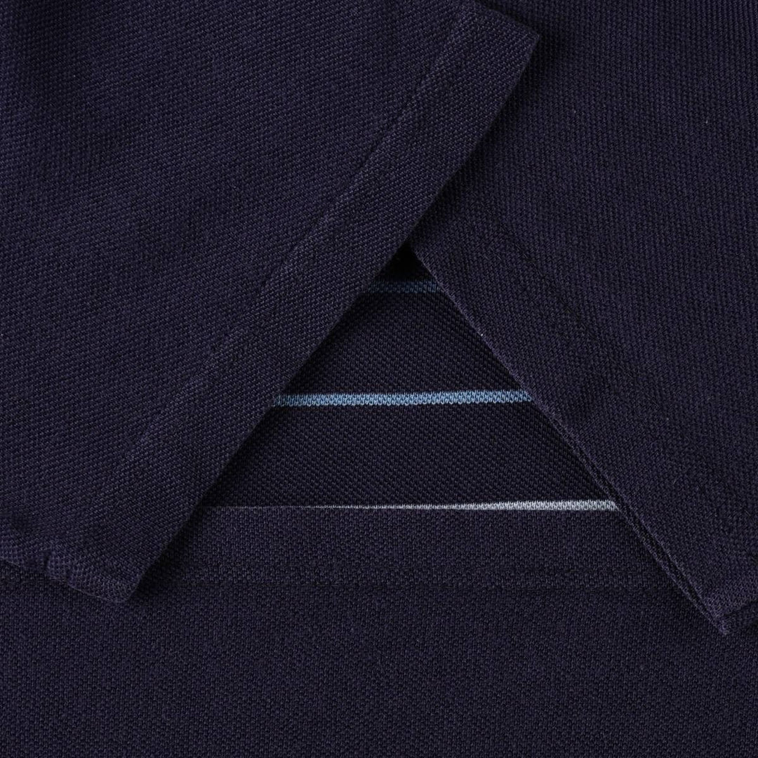 Lacoste LACOSTE Striped Short-Sleeve T-Shirt with One-Point Logo, Men's Size S (approx.) cotton navy blue type Vintage Second Hand