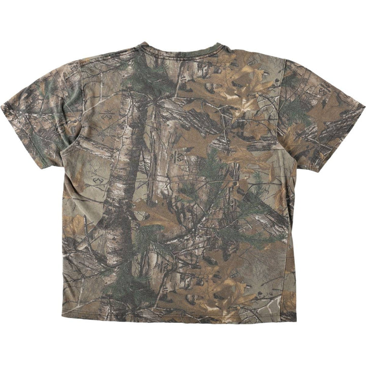 Carhartt ORIGINAL FIT Camouflage Pattern Short-Sleeve T-Shirt with One-Point Logo Pocket (Men's Size M) cotton brown type Vintage Second Hand