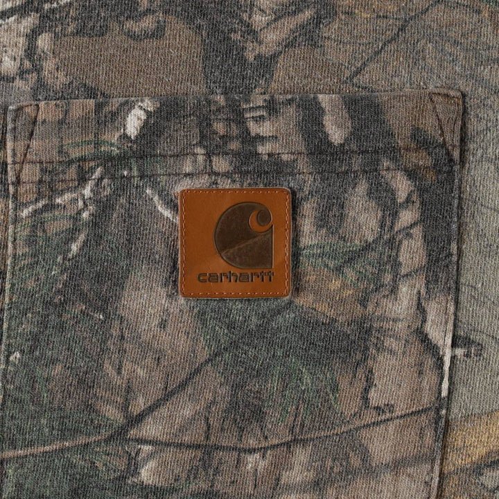 Carhartt ORIGINAL FIT Camouflage Pattern Short-Sleeve T-Shirt with One-Point Logo Pocket (Men's Size M) cotton brown type Vintage Second Hand