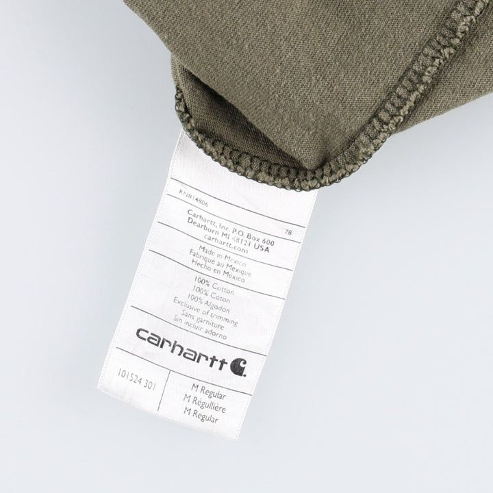 Carhartt ORIGINAL FIT Short-Sleeve Printed T-Shirt, Men's Size M (approx.) cotton Khaki type Vintage Second Hand