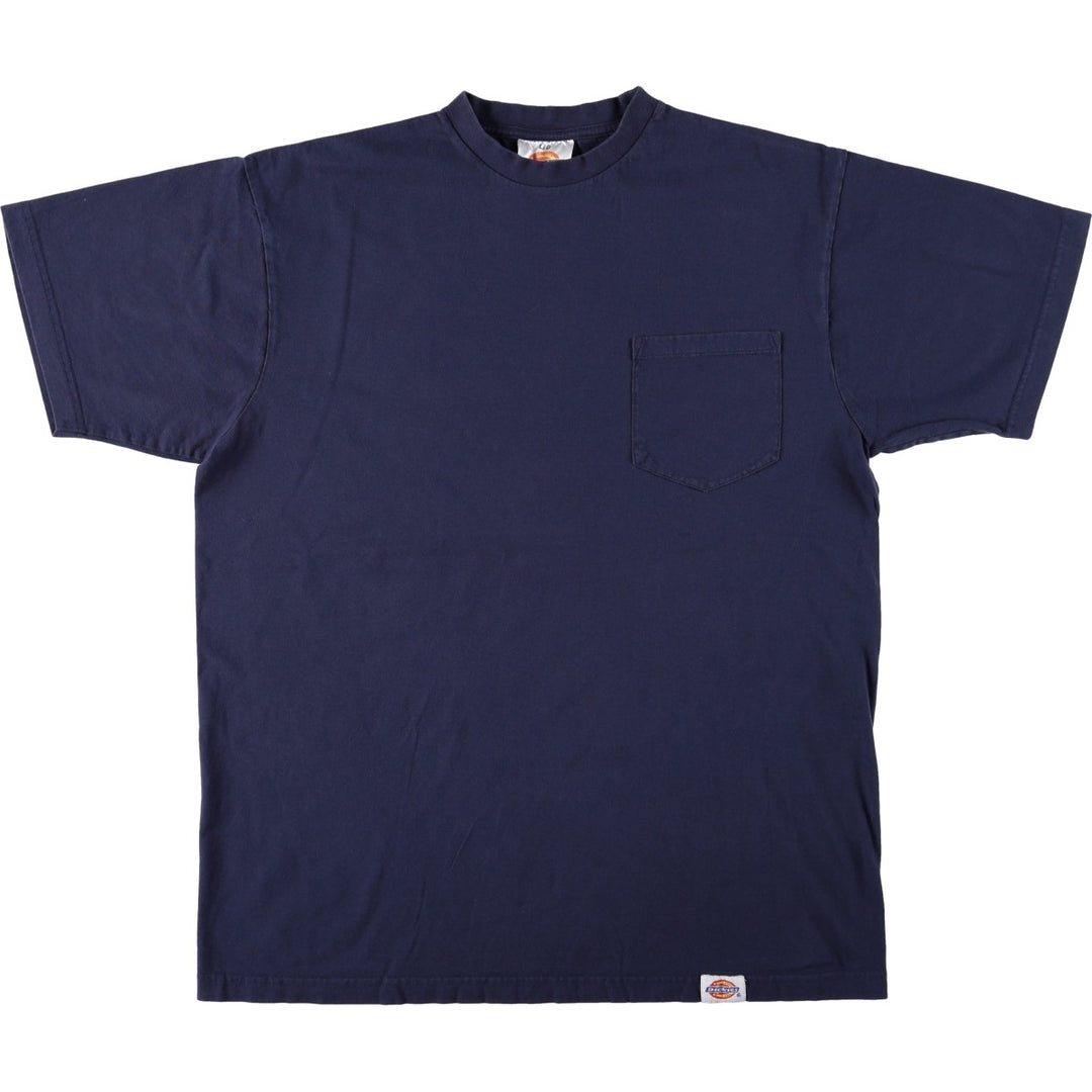Dickies Short-Sleeve Pocket T-Shirt, Men's Size L (approx.) cotton navy blue type Vintage Second Hand