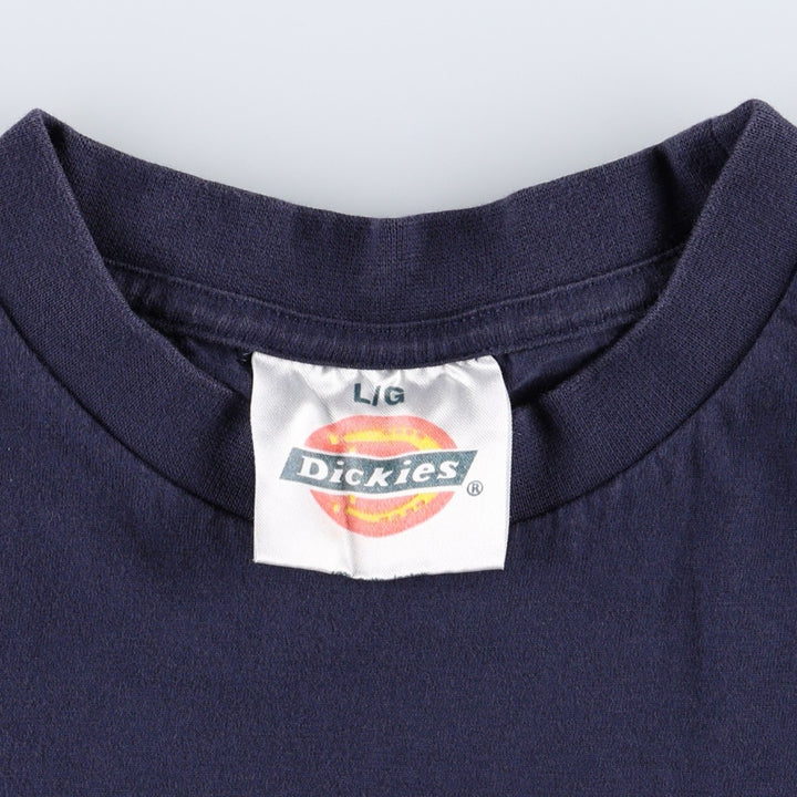 Dickies Short-Sleeve Pocket T-Shirt, Men's Size L (approx.) cotton navy blue type Vintage Second Hand