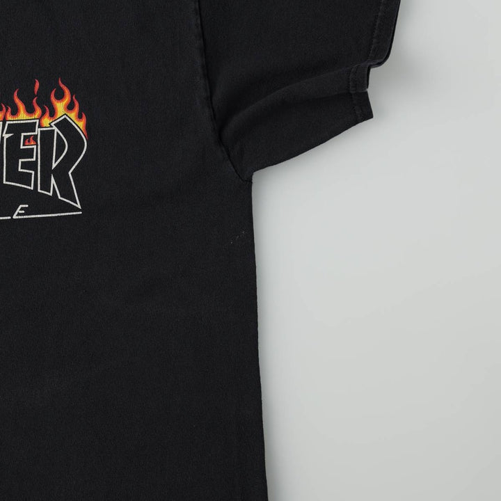 Thrasher Fire Pattern Surf Skate T-Shirt, Men's Size L cotton black type Vintage Second Hand