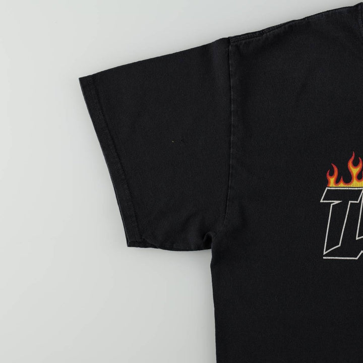 Thrasher Fire Pattern Surf Skate T-Shirt, Men's Size L cotton black type Vintage Second Hand
