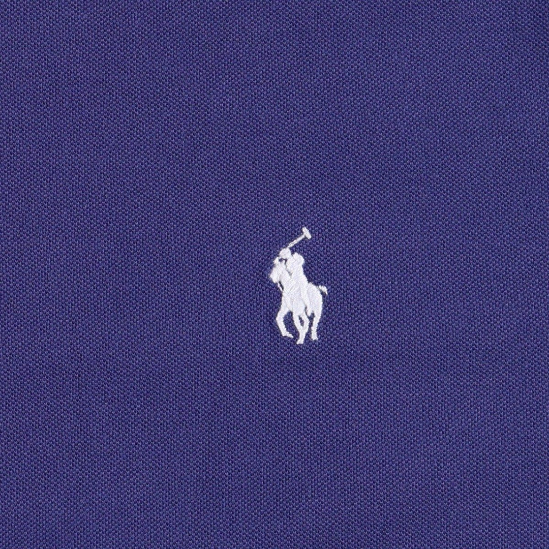 Ralph Lauren POLO RALPH LAUREN Short-Sleeve Henley Neck T-Shirt with One-Point Logo, Men's Size XL (approx.) cotton blue type Vintage Second Hand