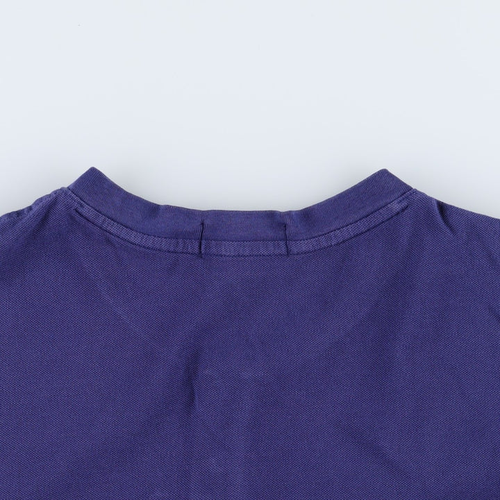 Ralph Lauren POLO RALPH LAUREN Short-Sleeve Henley Neck T-Shirt with One-Point Logo, Men's Size XL (approx.) cotton blue type Vintage Second Hand