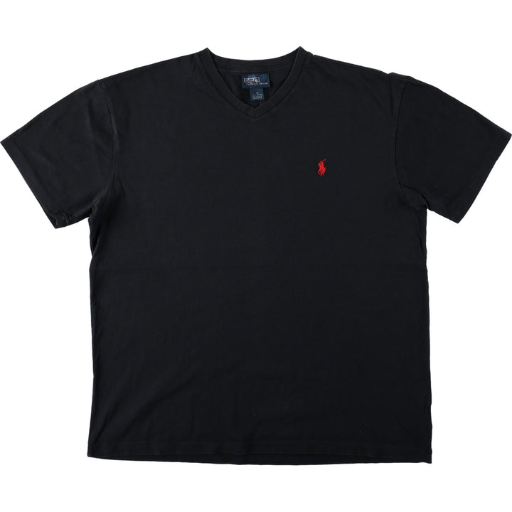 Ralph Lauren POLO by Ralph Lauren short sleeve one point logo T-shirt men's M size cotton black type Vintage Second Hand