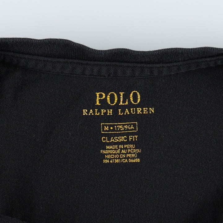 Ralph Lauren POLO RALPH LAUREN Short Sleeve Logo T-Shirt Men's M cotton black type Vintage Second Hand