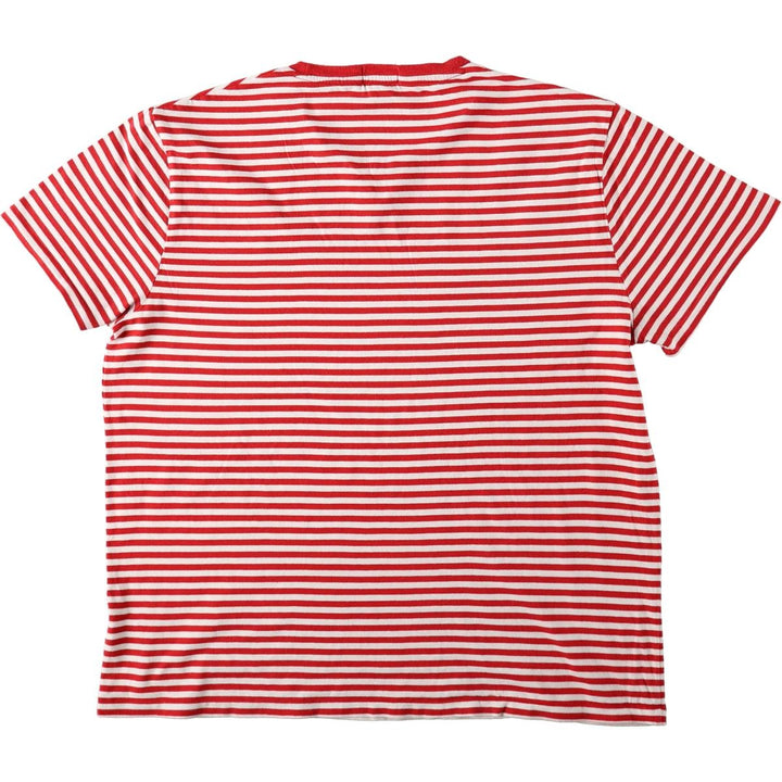 Ralph Lauren POLO RALPH LAUREN CUSTOM SLIM FIT short sleeve striped T-shirt men's XL equivalent cotton red type Vintage Second Hand