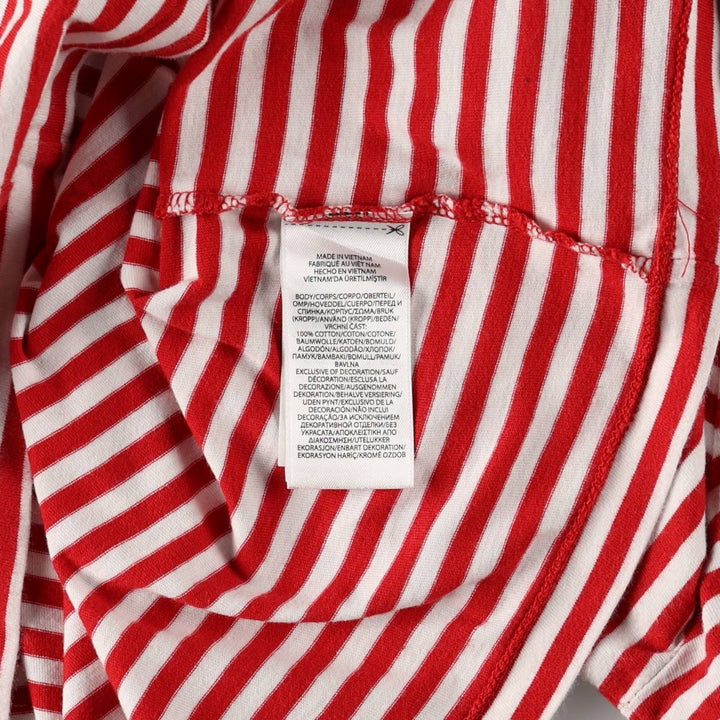 Ralph Lauren POLO RALPH LAUREN CUSTOM SLIM FIT short sleeve striped T-shirt men's XL equivalent cotton red type Vintage Second Hand