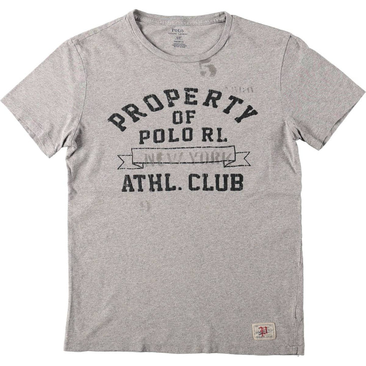 Ralph Lauren POLO RALPH LAUREN CUSTOM FIT Short-Sleeve Printed T-Shirt, Men's Size S (approx.) cotton gray type Vintage Second Hand