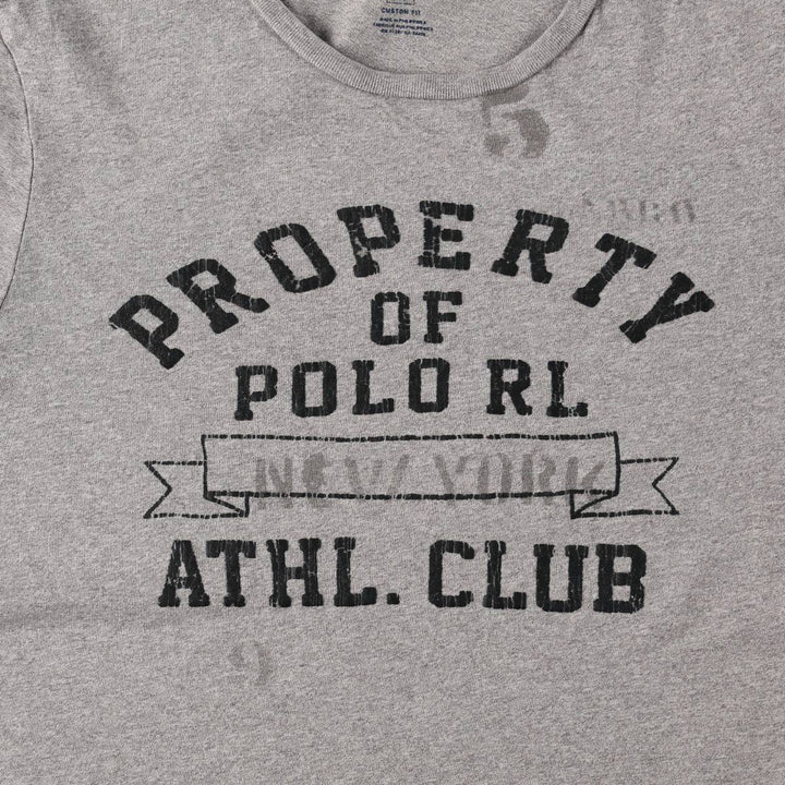Ralph Lauren POLO RALPH LAUREN CUSTOM FIT Short-Sleeve Printed T-Shirt, Men's Size S (approx.) cotton gray type Vintage Second Hand