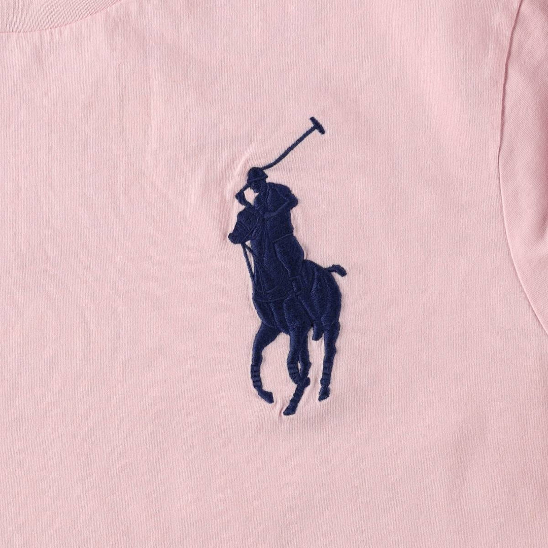 Ralph Lauren POLO RALPH LAUREN Big Pony Short-Sleeve Logo T-Shirt, Men's Size M (approx.) cotton pink type Vintage Second Hand