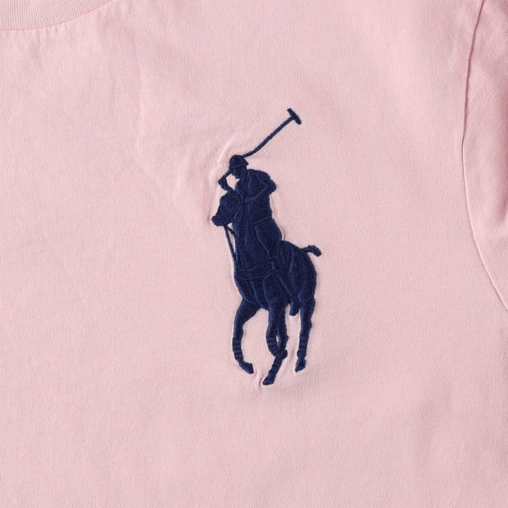 Ralph Lauren POLO RALPH LAUREN Big Pony Short-Sleeve Logo T-Shirt, Men's Size M (approx.) cotton pink type Vintage Second Hand