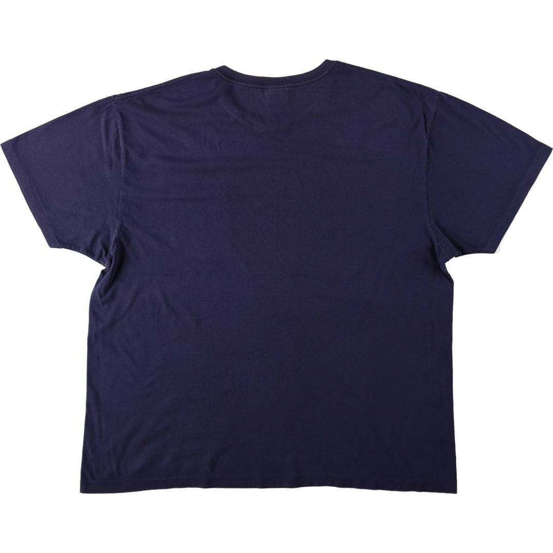 Ralph Lauren POLO by Ralph Lauren Short-Sleeve T-Shirt with One-Point Logo Pocket, Men's Size XL (approx.) cotton navy blue type Vintage Second Hand
