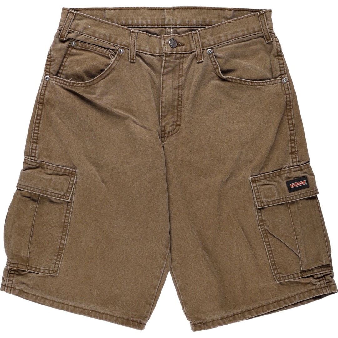 Dickies Duck Cargo Shorts, Half Pants, Men's, W33 equivalent cotton brown type Vintage Second Hand