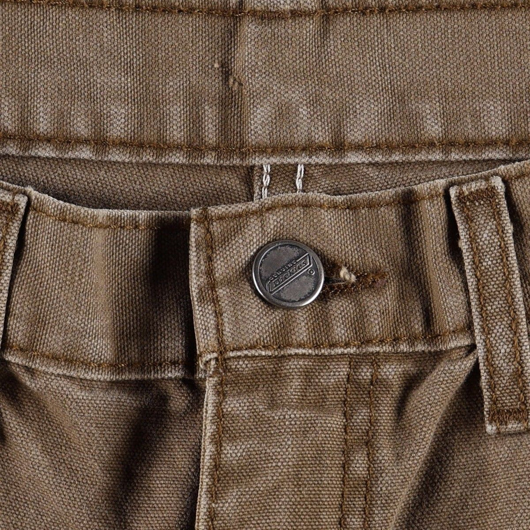 Dickies Duck Cargo Shorts, Half Pants, Men's, W33 equivalent cotton brown type Vintage Second Hand