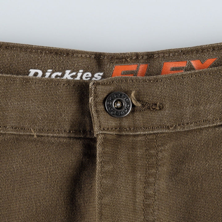 Dickies FLEX REGULAR Painted Duck Canvas Painter Shorts (Men's W36 equivalent) cotton brown type Vintage Second Hand
