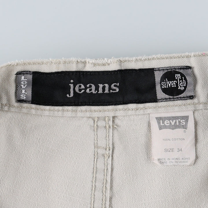 Levi's Silver Tab Jeans Duck Canvas Shorts, Size 34 (Men's W36 equivalent) cotton unbleached Vintage Second Hand