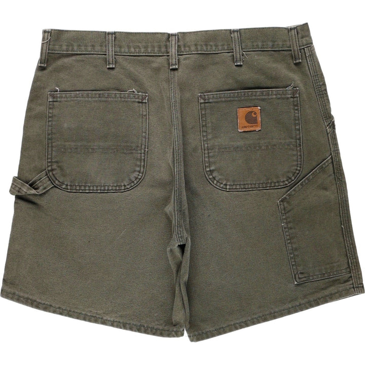 90'S Carhartt Duck Painter Shorts, Made in USA, Men's, Size W37, Vintage cotton Khaki type Vintage Second Hand
