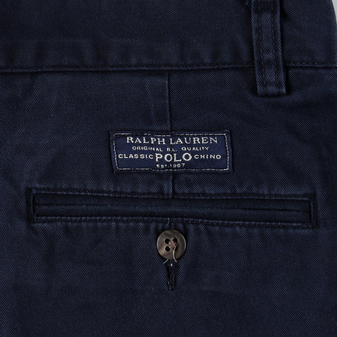 Ralph Lauren POLO by Ralph Lauren TYLER SHORT Two-pleat chino shorts, short pants, men's size W34 cotton navy blue type Vintage Second Hand