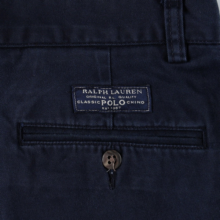 Ralph Lauren POLO by Ralph Lauren TYLER SHORT Two-pleat chino shorts, short pants, men's size W34 cotton navy blue type Vintage Second Hand